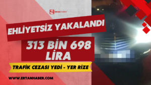 Rize’de polis ekiplerinin yol kontrolü sırasında durdurulan çakar sistemli otomobilin